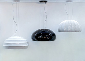 Pendant hood for the kitchen, ceramic hoods of a beautiful form, modern design