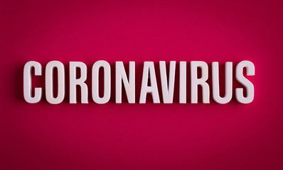 COVID-19 coronavirus sign lettering on a colored background