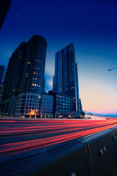 Night Traffic In Chicago