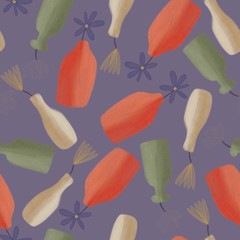 seamless pattern with vases 