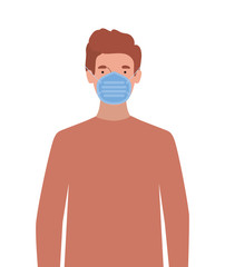 Avatar man with medical masks vector design