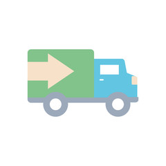 delivery cargo truck icon, flat style