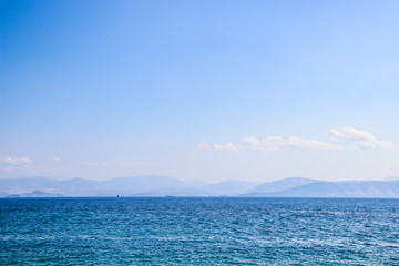 Fototapeta na wymiar Corfu island sea views, beaches, bays, waterfront Greece