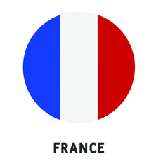 Round France flag vector icon isolated, France flag button