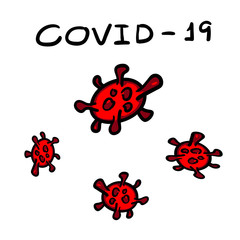 COVID19 ,Coronavirus on a white background