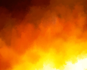 水彩　グラデーション　炎