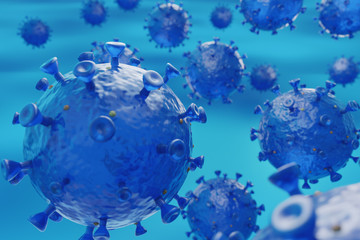 COVID-19, Coronavirus Illustration. Artistic 3D Illustration of the Severe Acute Respiratory Syndrome Coronavirus 2 (SARS-CoV-2).