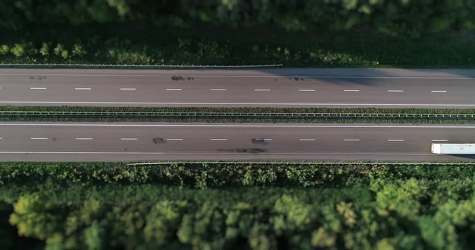 Highway between tiltshift fields