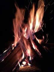 fire in the fireplace