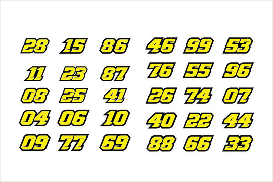 Set of racing number, start racing number, sport race number with halftone dots style vector illustration eps 10