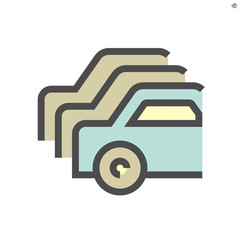 Car for sale vector icon design, 48X48 pixel perfect and editable stroke.
