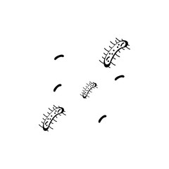 Bacteria with magnifying glass vector symbol logo icon in flat