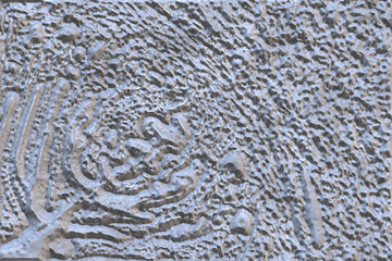 Silver plate- engraving on metal. Embossment- relief image