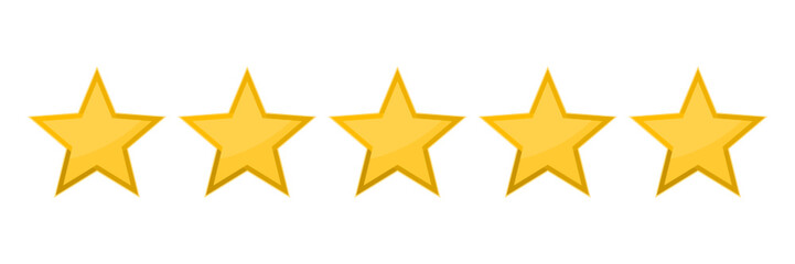 Obraz premium Five stars rating vector icon
