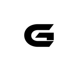 Initial 2 letter Logo Modern Simple Black CG