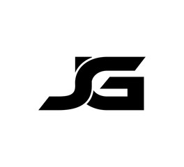 Initial 2 letter Logo Modern Simple Black JG