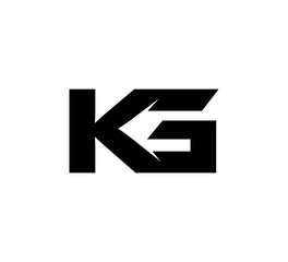 Initial 2 letter Logo Modern Simple Black KG