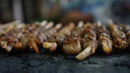 blurry grilled chicken on the grill
