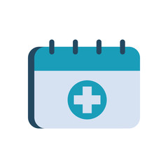 Obraz premium Cross inside calendar flat style icon vector design