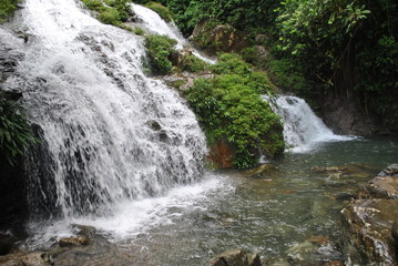 Rivers and waterfalls in the tropical forest of Panama