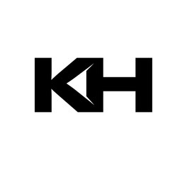 Initial 2 letter Logo Modern Simple Black KH