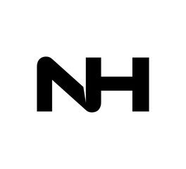 Initial 2 letter Logo Modern Simple Black NH