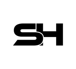 Initial 2 letter Logo Modern Simple Black SH