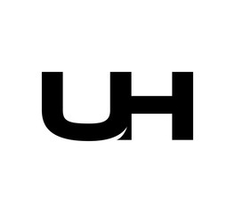 Initial 2 letter Logo Modern Simple Black UH