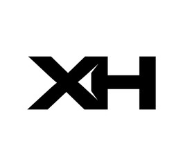 Initial 2 letter Logo Modern Simple Black XH