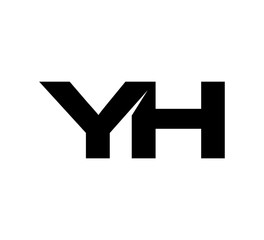 Initial 2 letter Logo Modern Simple Black YH