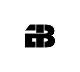 Initial 2 letter Logo Modern Simple Black BI IB