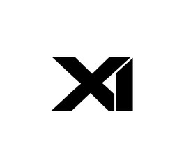 Initial 2 letter Logo Modern Simple Black XI