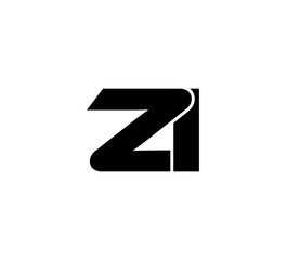 Initial 2 letter Logo Modern Simple Black ZI