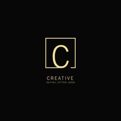 Creative Initial letter C Logo with Square Element, Design Vector Illustration for Company Identity