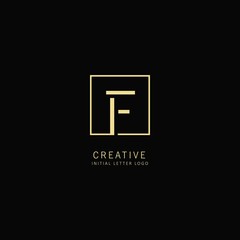 Creative Initial letter F Logo with Square Element, Design Vector Illustration for Company Identity