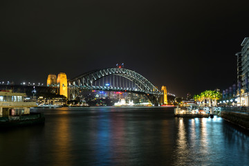 Fototapeta na wymiar Sydney Harbour Bridge at night, Sydney Australia