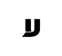 Initial 2 letter Logo Modern Simple Black UJ