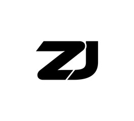 Initial 2 letter Logo Modern Simple Black ZJ