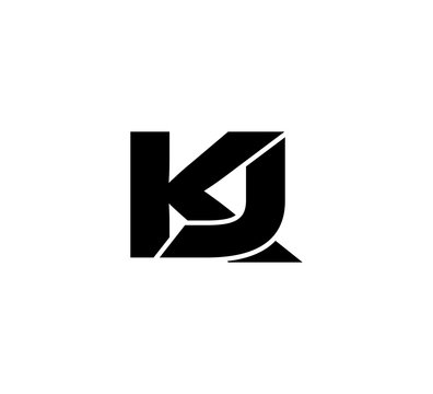 Initial 2 letter Logo Modern Simple Black KJ