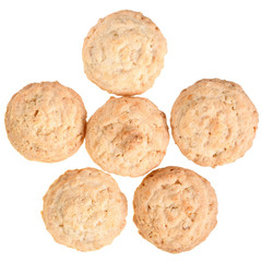 Homemade shortbread cookies top view isolated