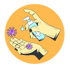 Obraz na płótnie Canvas Design hand sanitizer gel antiseptic