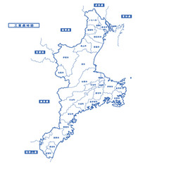 三重県地図 シンプル白地図 市区町村