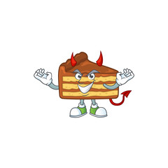 A picture of devil chocolate slice cake cartoon character design