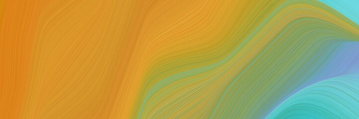 abstract flowing banner with golden rod, medium aqua marine and gray gray colors. dynamic curved lines with fluid flowing waves and curves