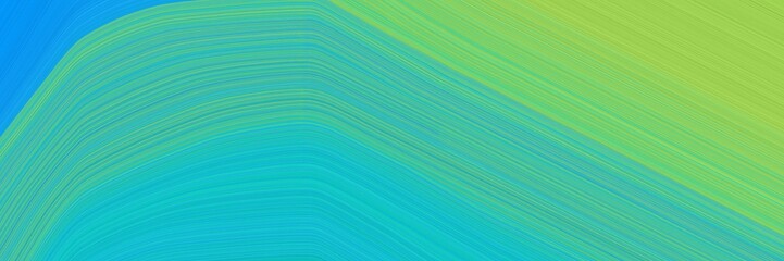Obraz premium abstract modern header design with light sea green, yellow green and pastel green colors. elegant curved lines with fluid flowing waves and curves