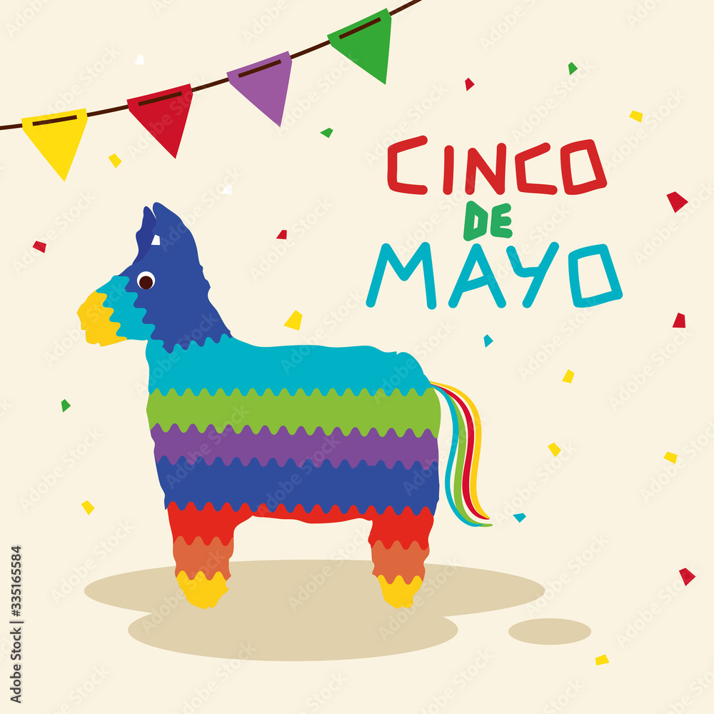 Canvas Prints cinco de mayo poster with pinata and decoration design