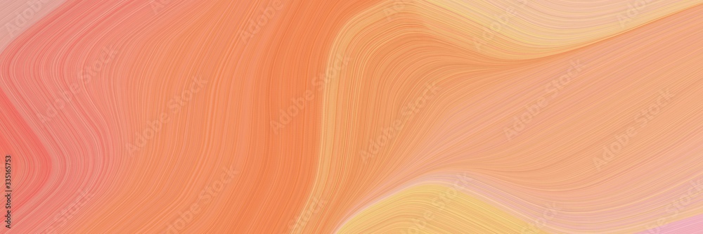 Poster abstract dynamic banner design with dark salmon, burly wood and baby pink colors. elegant curved lin