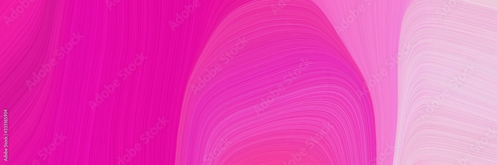 Poster abstract modern designed horizontal banner with deep pink, thistle and orchid colors. dynamic curved lines with fluid flowing waves and curves