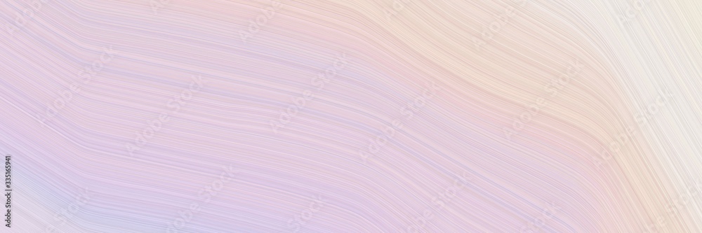 Poster abstract flowing horizontal banner with light gray, linen and misty rose colors. elegant curved lines with fluid flowing waves and curves