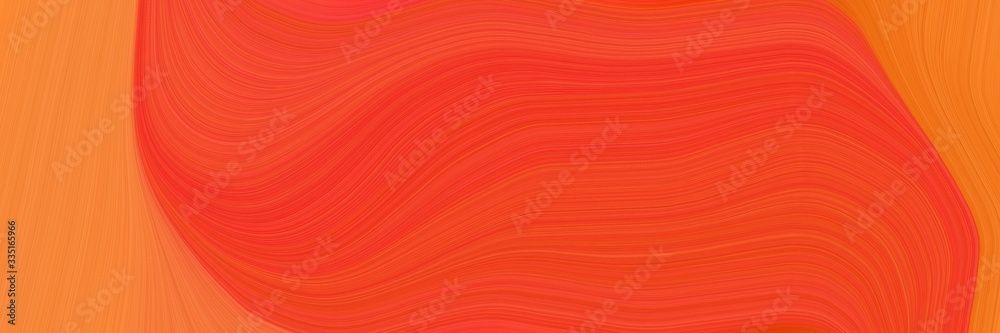 Poster abstract surreal header with orange red, coral and tomato colors. dynamic curved lines with fluid flowing waves and curves